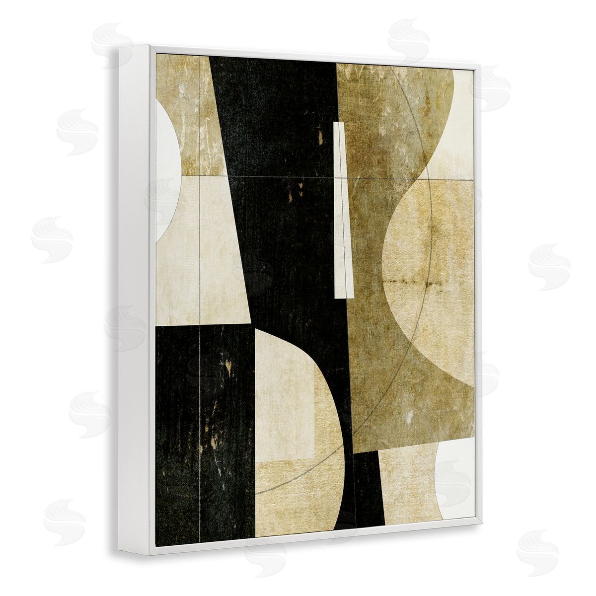 Suzanne Nicoll Earth Tone Collaged Shapes Canvas Wall Art Print