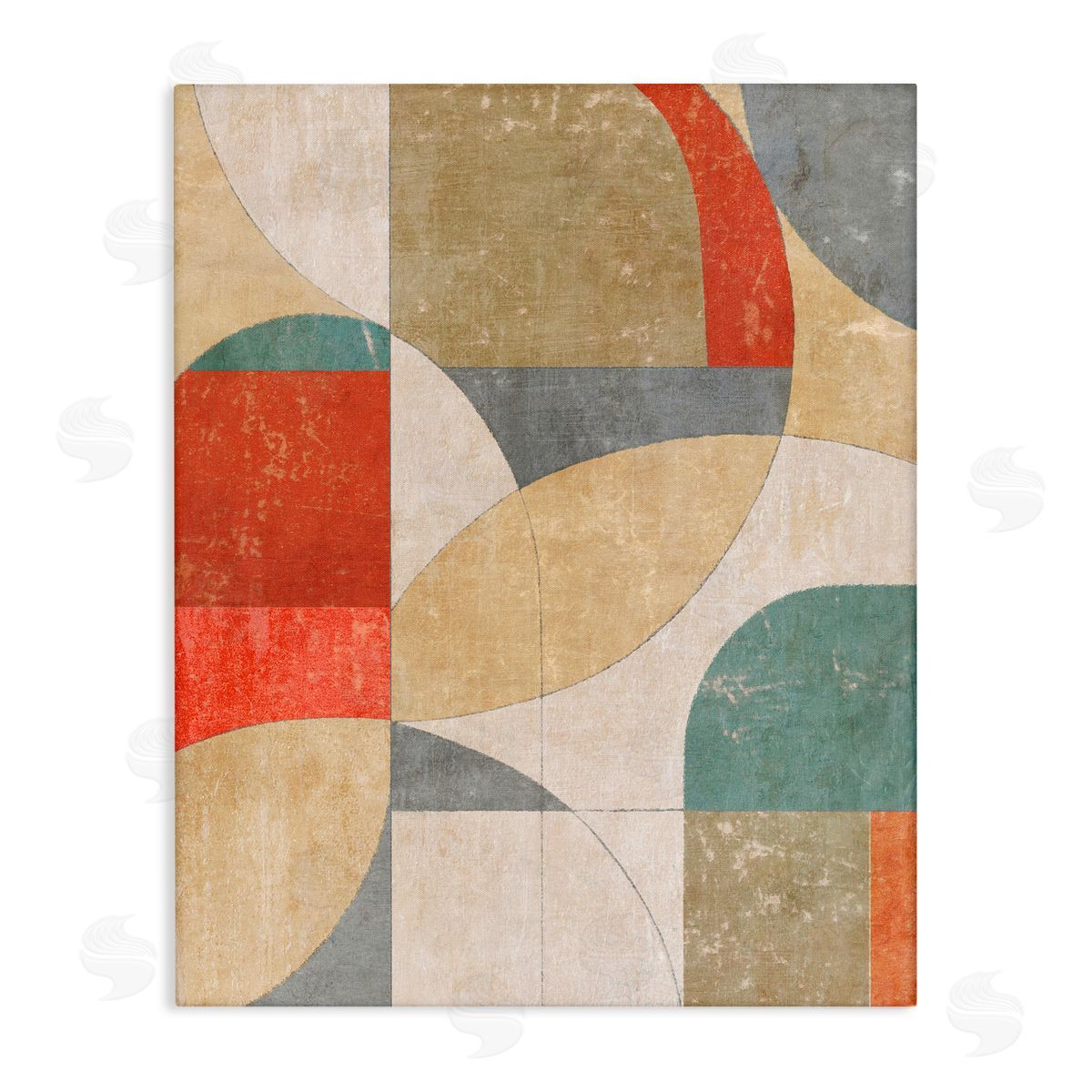 Suzanne Nicoll Retro Arches Collage Canvas Wall Art Print