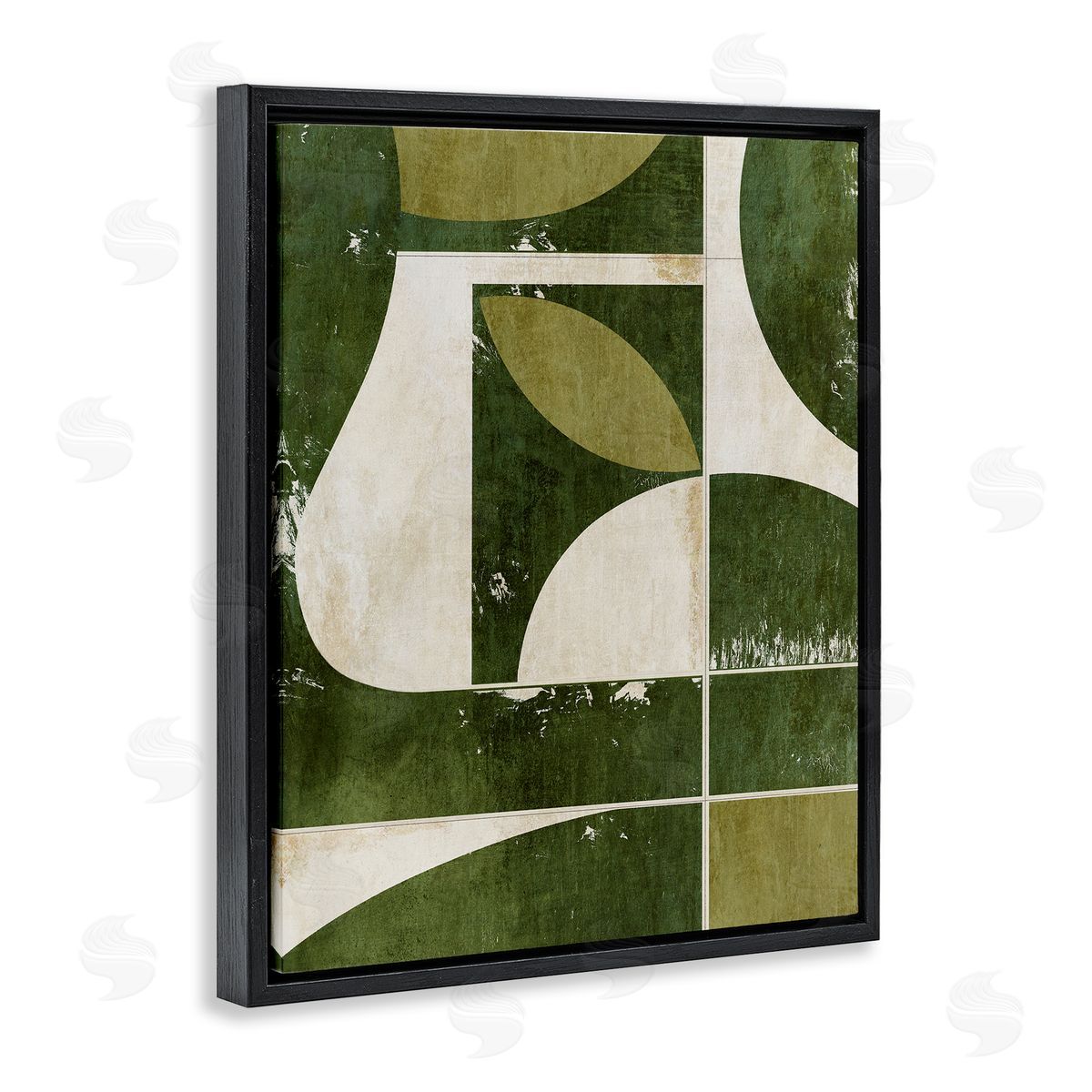 Suzanne Nicoll Earthy Green Tone Shapes Canvas Wall Art Print