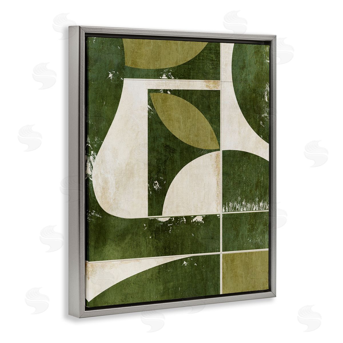 Suzanne Nicoll Earthy Green Tone Shapes Canvas Wall Art Print