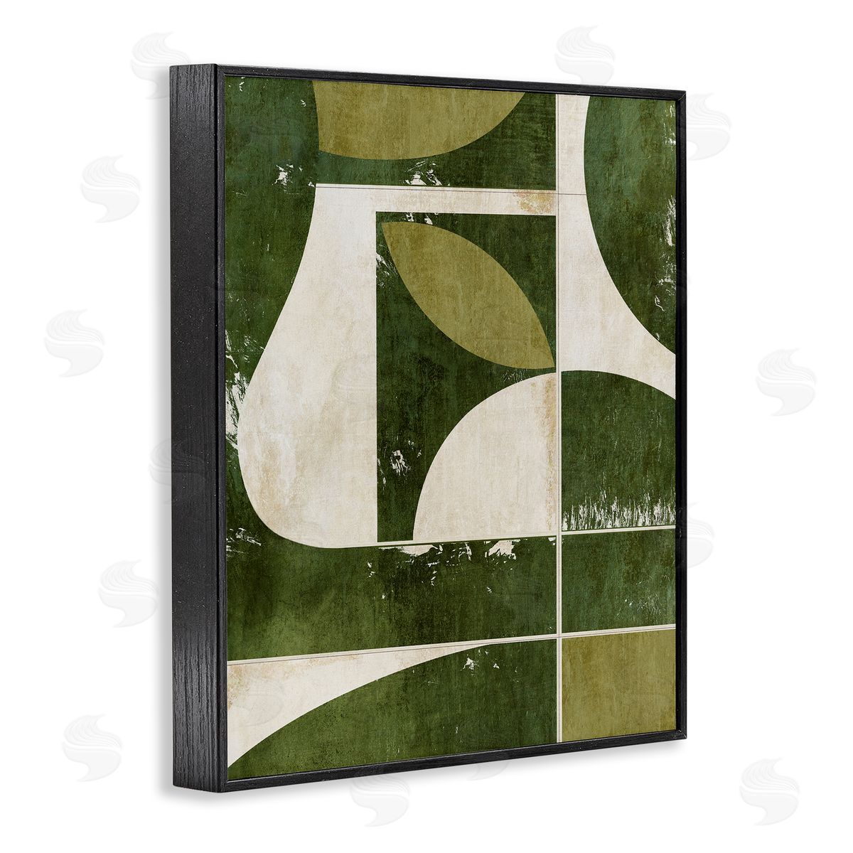 Suzanne Nicoll Earthy Green Tone Shapes Canvas Wall Art Print
