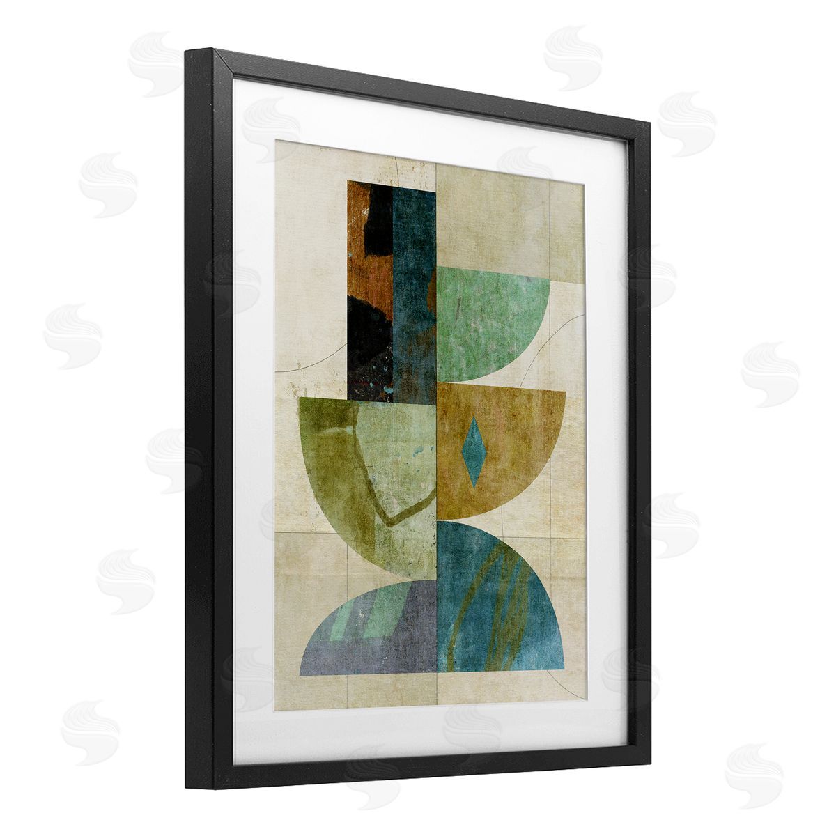 Suzanne Nicoll Rustic Curved Arc Shapes Canvas Wall Art Print