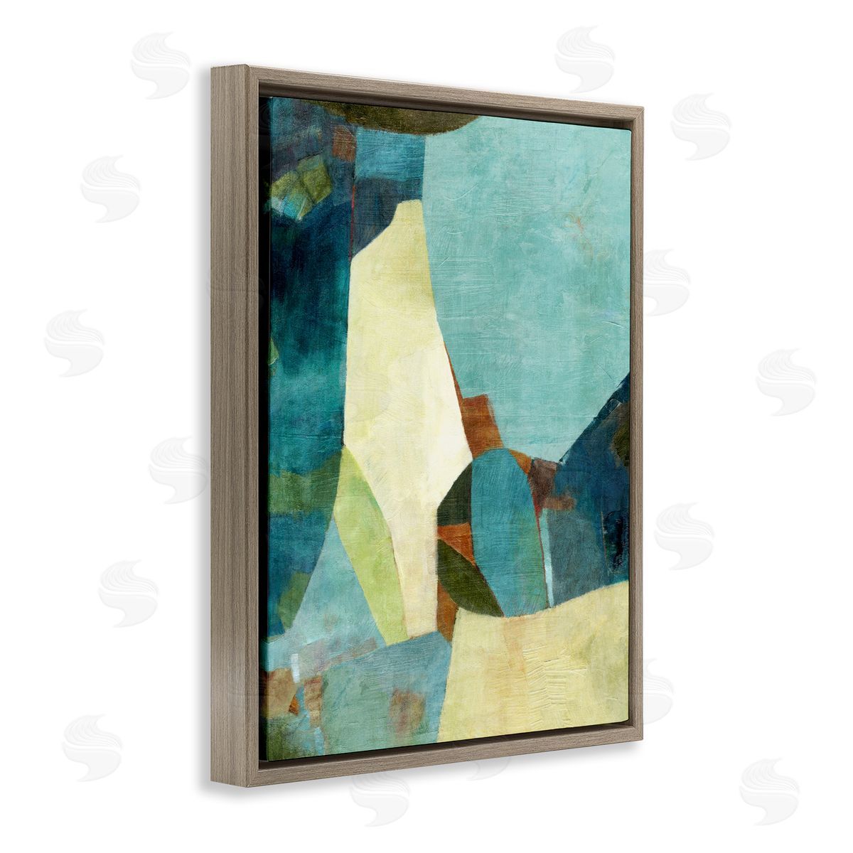 Suzanne Nicoll Blue Mosaic Composition Canvas Wall Art Print