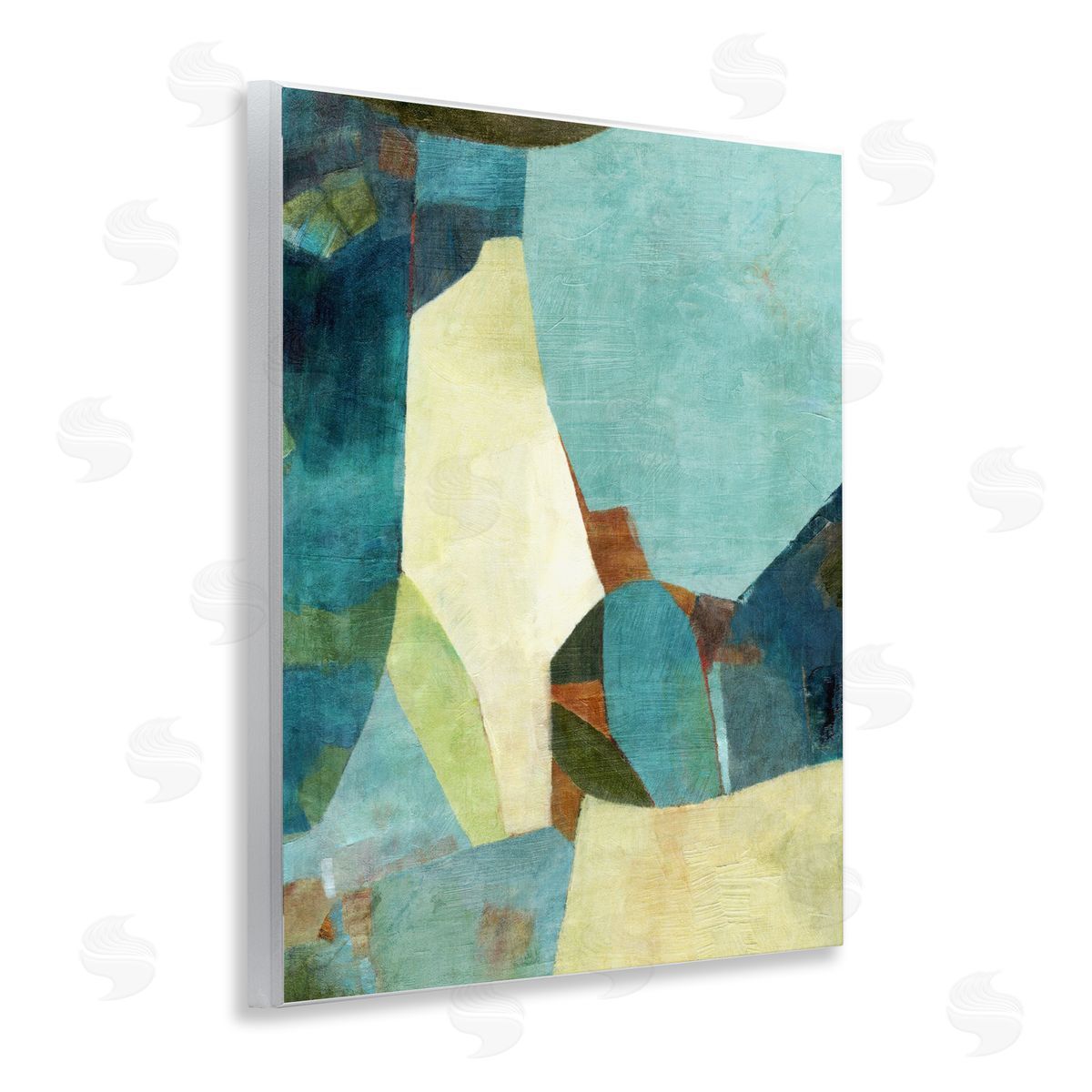 Suzanne Nicoll Blue Mosaic Composition Canvas Wall Art Print