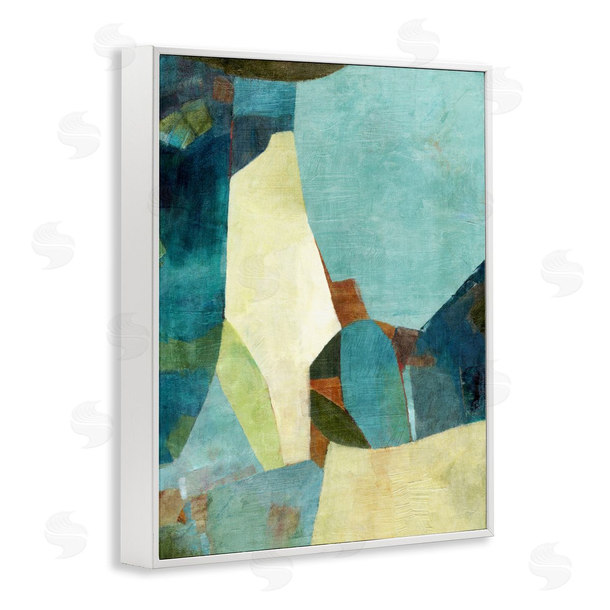Suzanne Nicoll Blue Mosaic Composition Canvas Wall Art Print