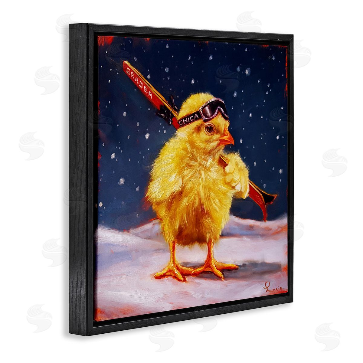 Lucia Heffernan Chick With Sticks Skiing Canvas Wall Art Print