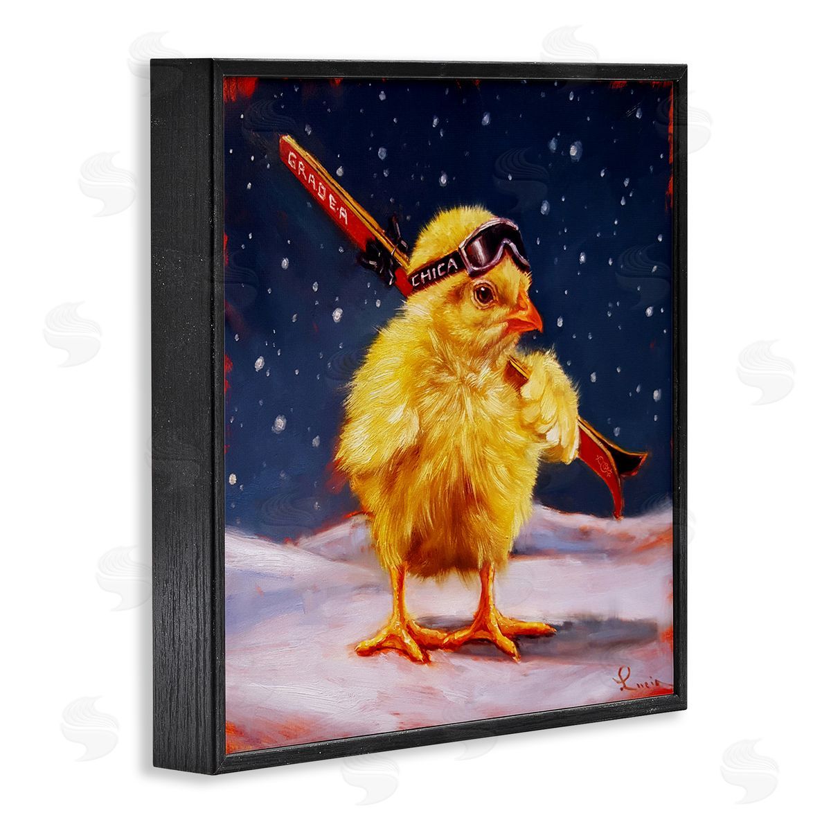 Lucia Heffernan Chick With Sticks Skiing Canvas Wall Art Print