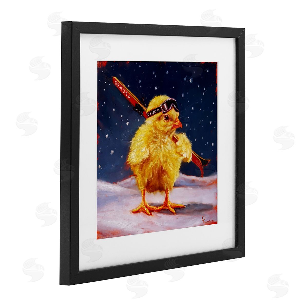 Lucia Heffernan Chick With Sticks Skiing Canvas Wall Art Print