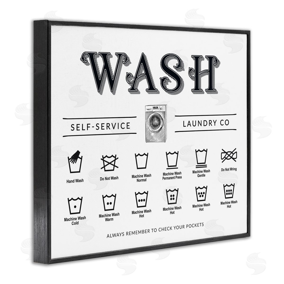 Lettered and Lined Wash Cycles Instructions Canvas Wall Art Print