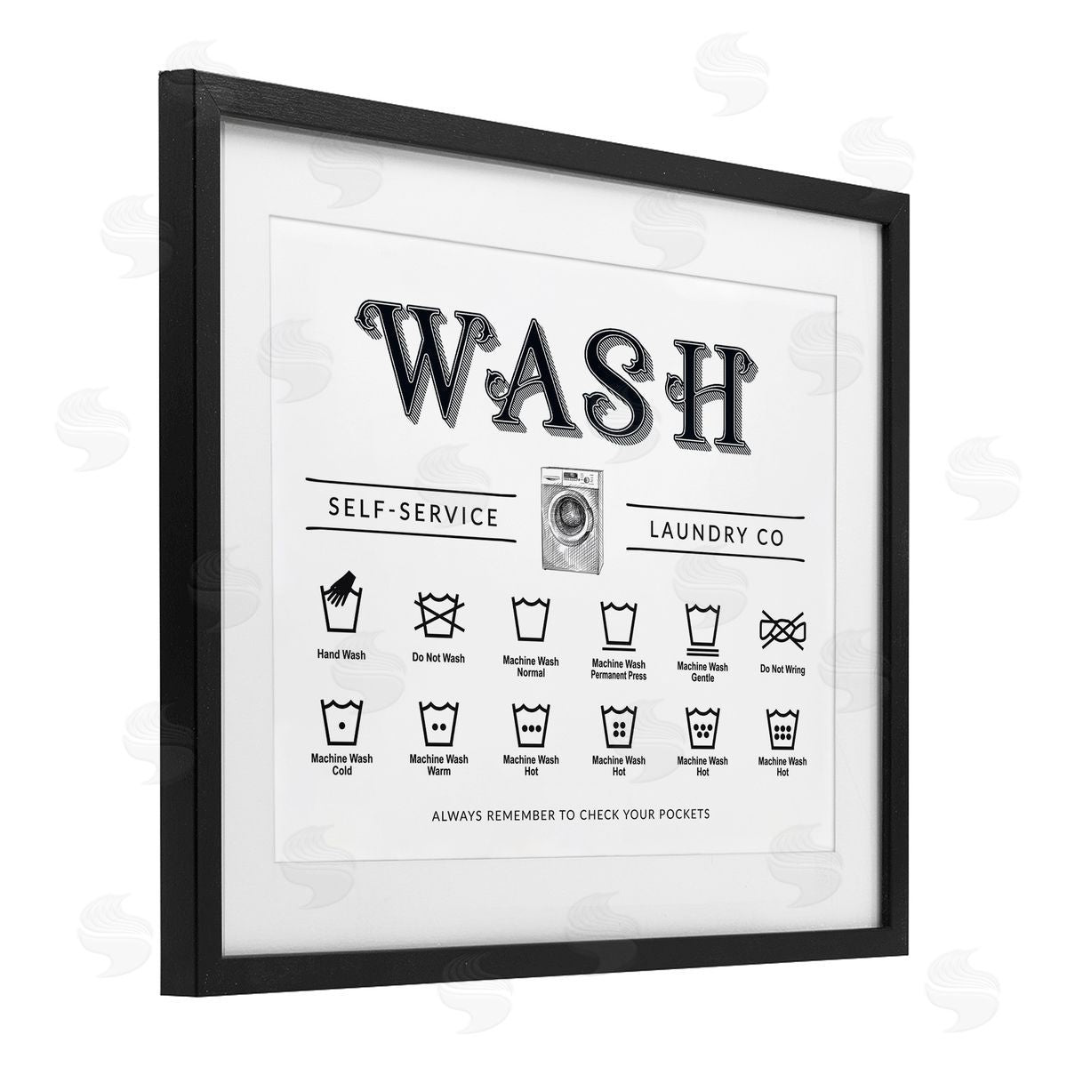 Lettered and Lined Wash Cycles Instructions Canvas Wall Art Print