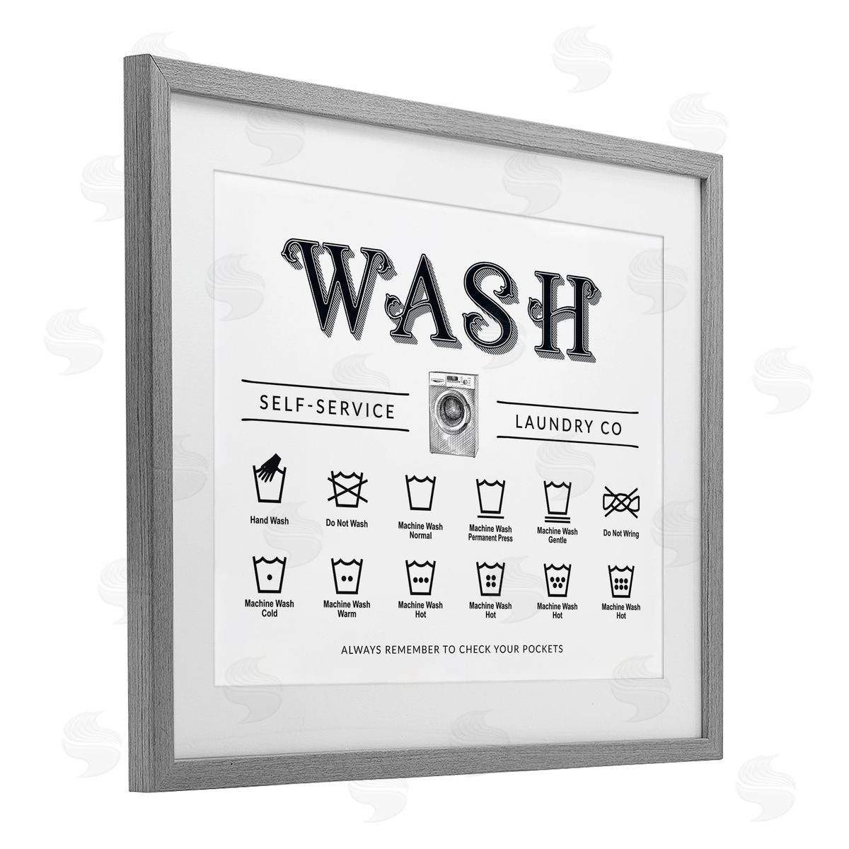 Lettered and Lined Wash Cycles Instructions Canvas Wall Art Print