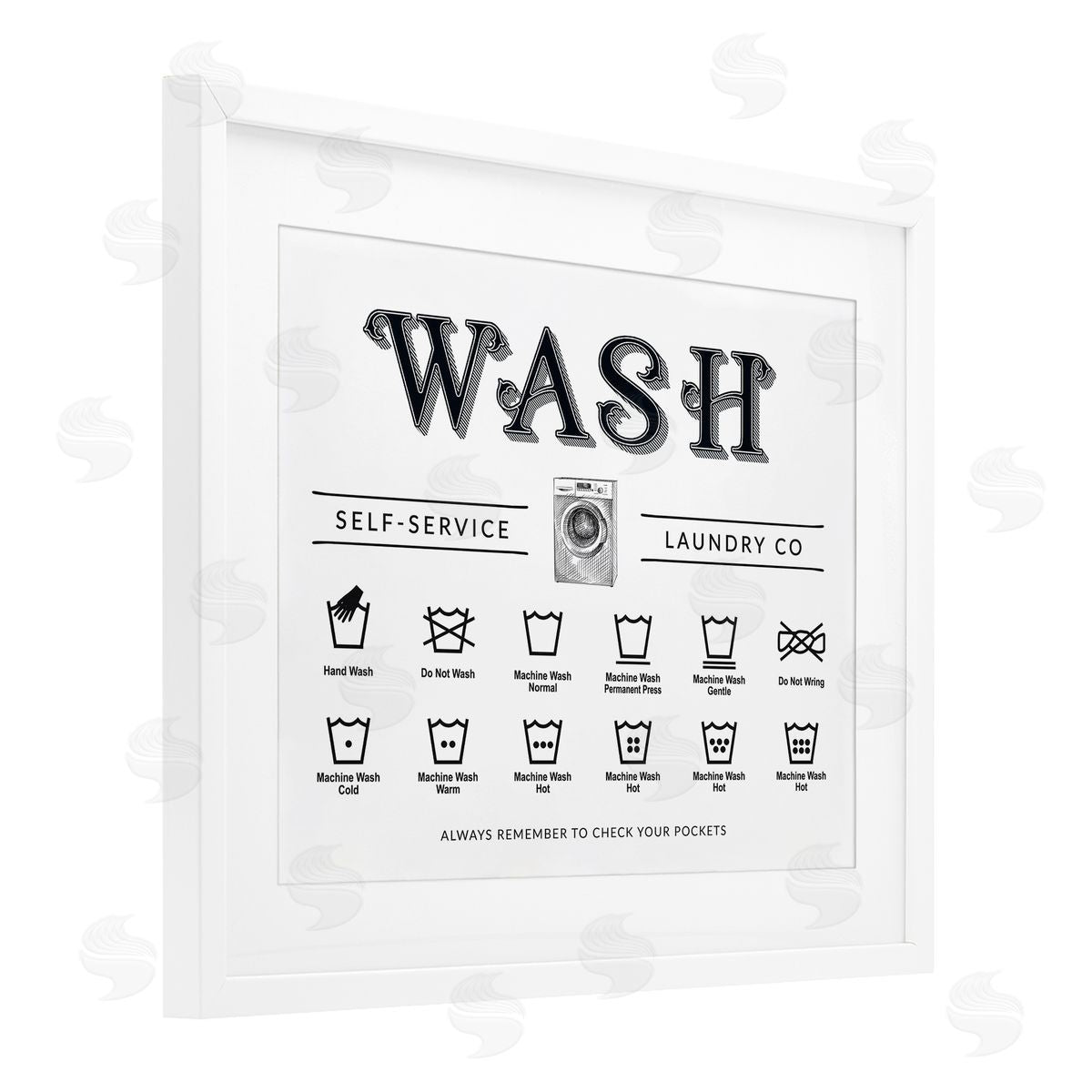 Lettered and Lined Wash Cycles Instructions Canvas Wall Art Print