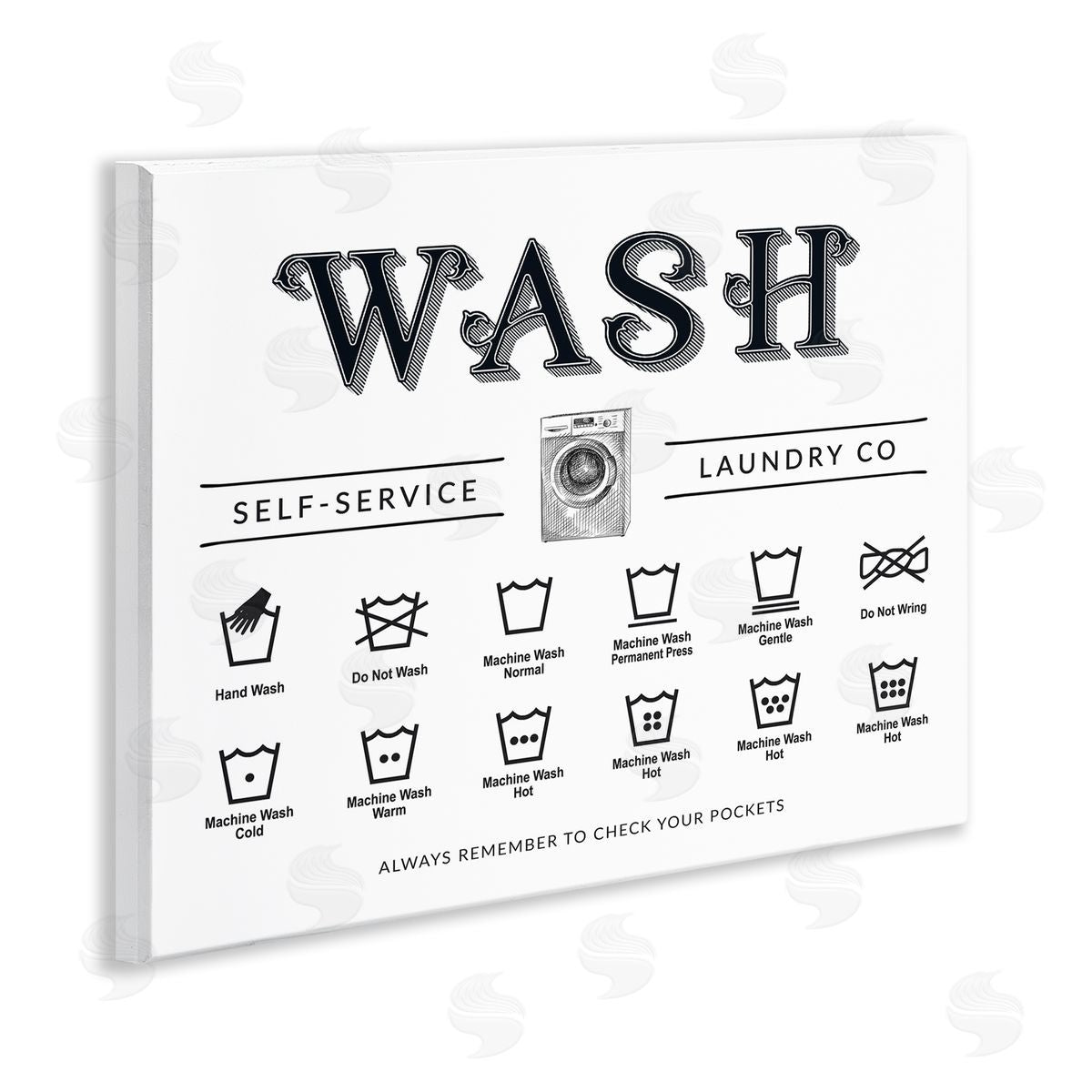 Lettered and Lined Wash Cycles Instructions Canvas Wall Art Print