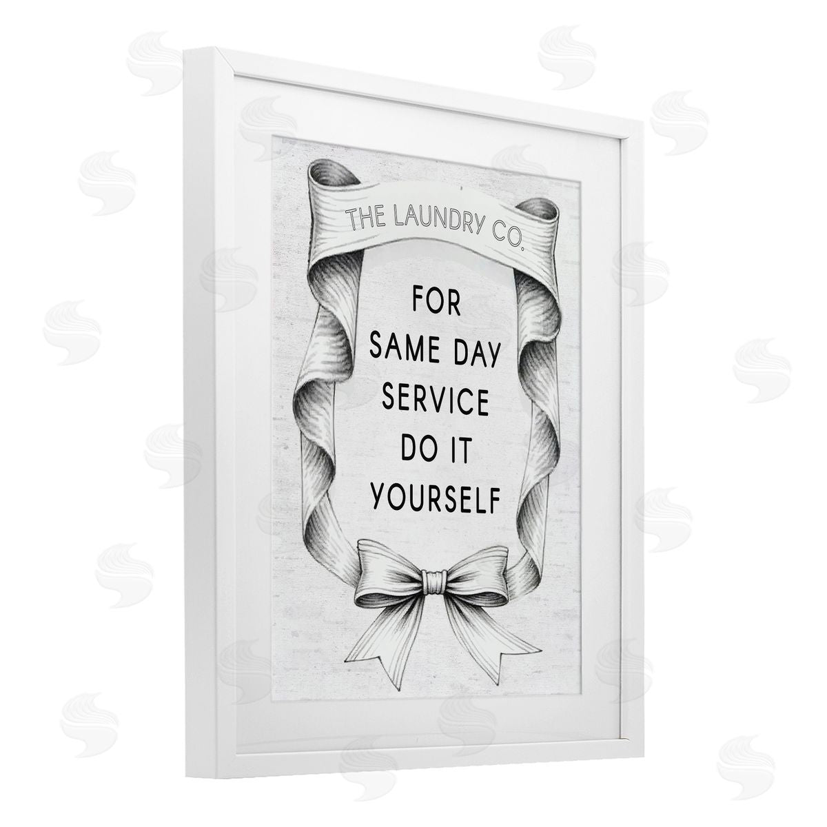 Lettered and Lined Vintage Laundry Service Ribbon Canvas Wall Art Print