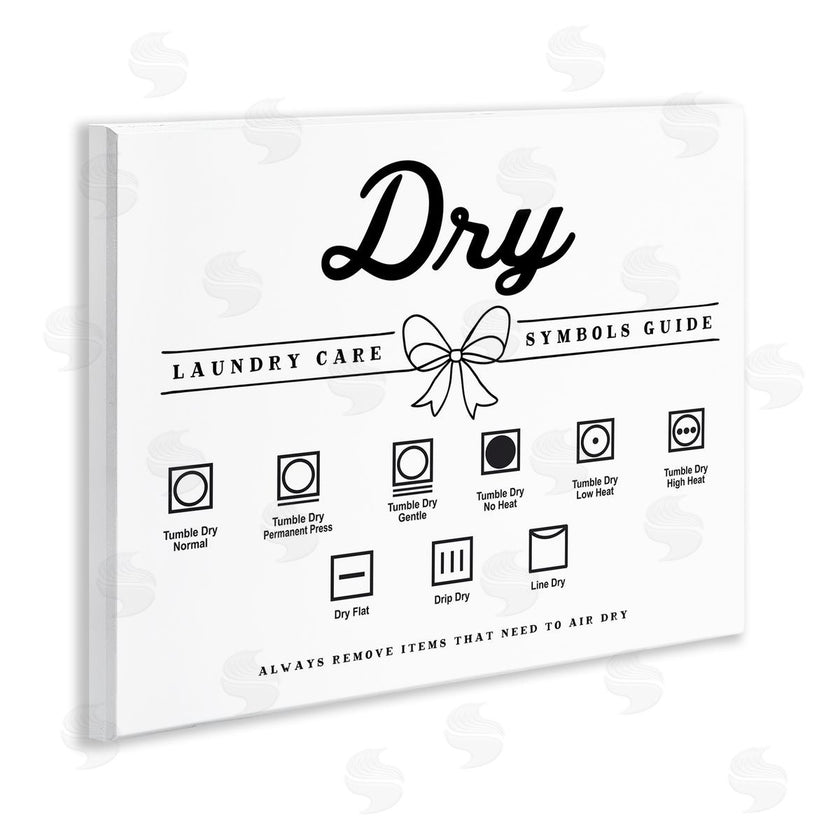 Lettered and Lined | Dry Laundry Symbols Bow Detail
