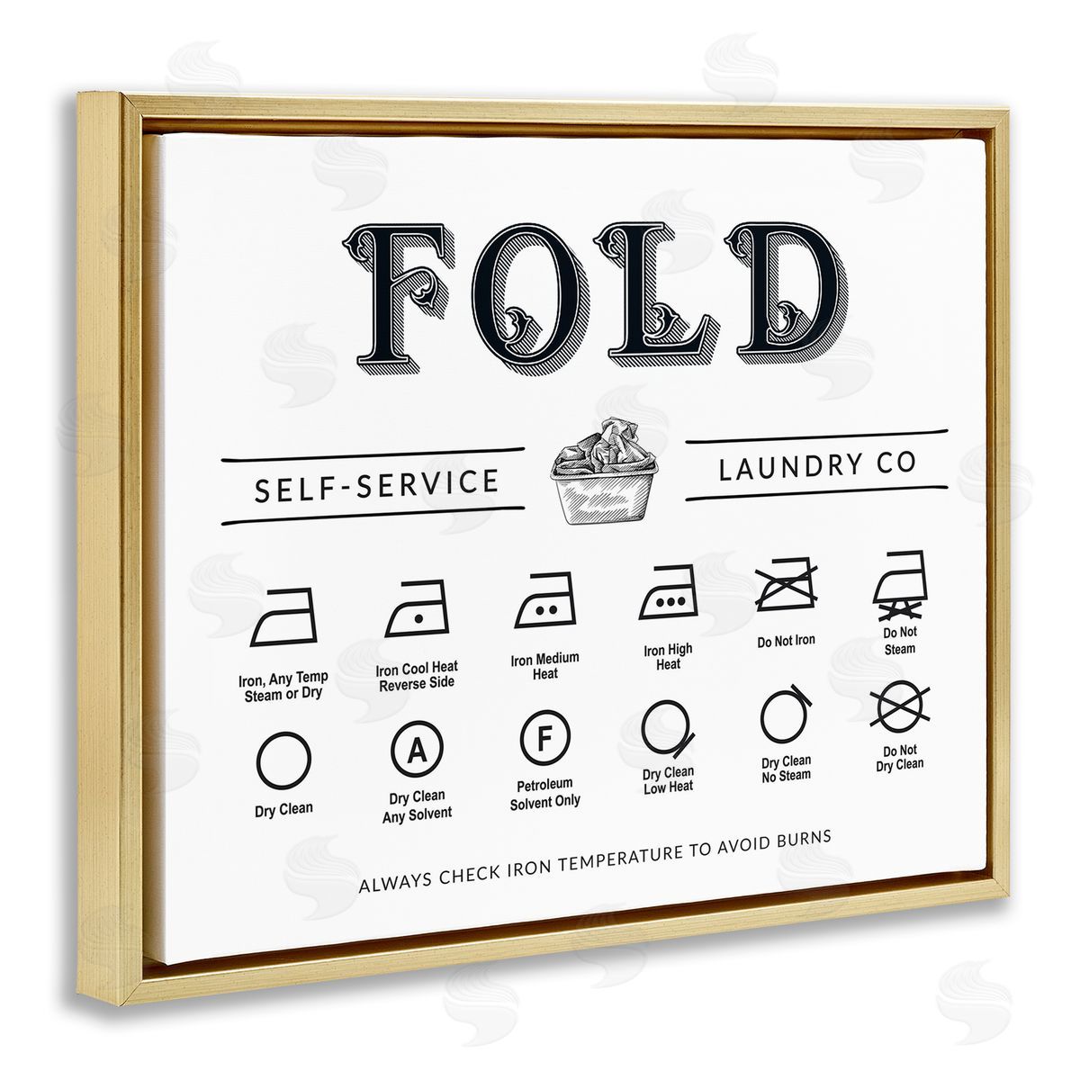 Lettered and Lined Fold & Iron Symbols Chart Canvas Wall Art Print