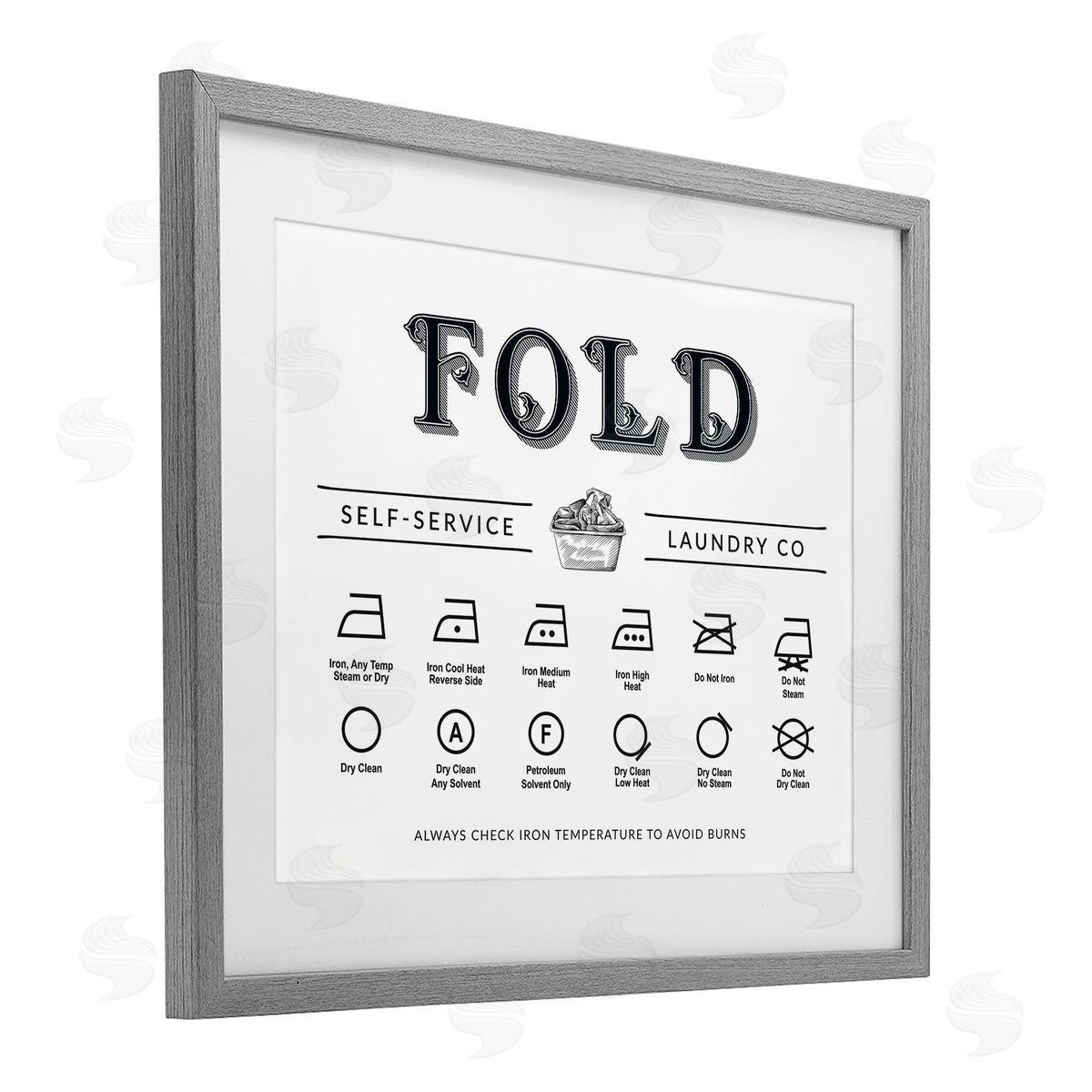 Lettered and Lined Fold & Iron Symbols Chart Canvas Wall Art Print