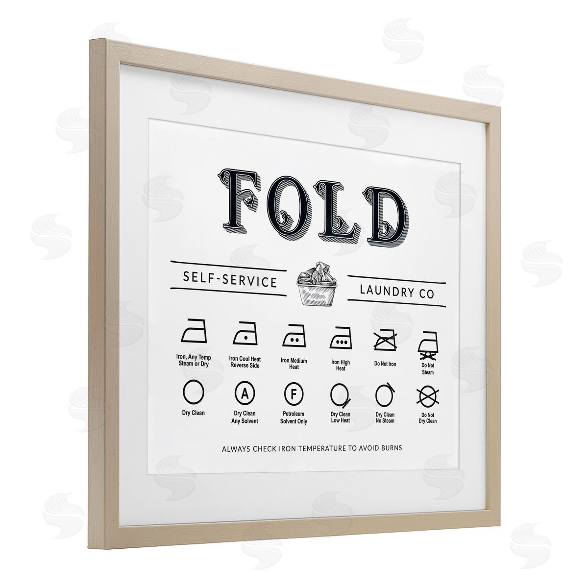 Lettered and Lined Fold & Iron Symbols Chart Canvas Wall Art Print