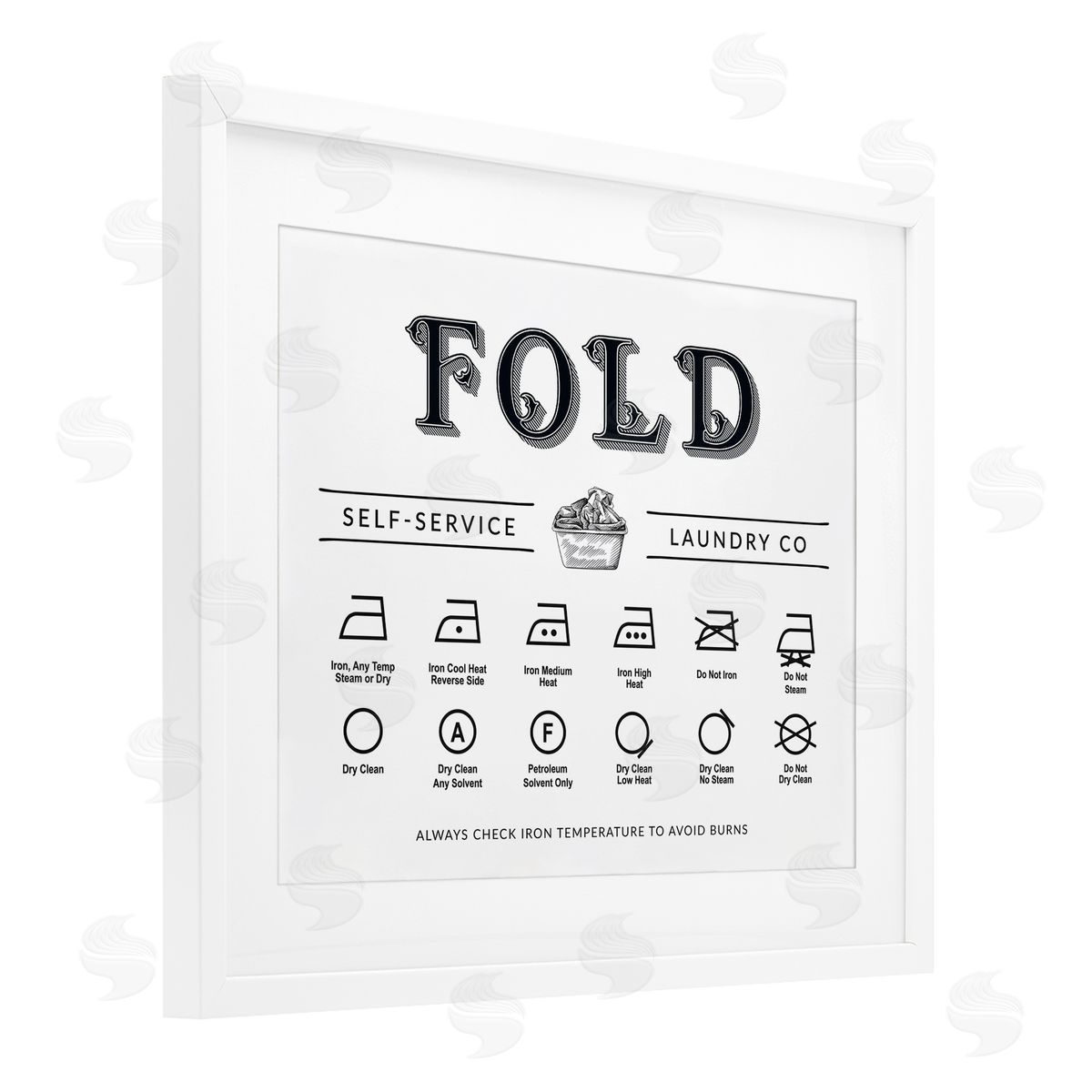 Lettered and Lined Fold & Iron Symbols Chart Canvas Wall Art Print
