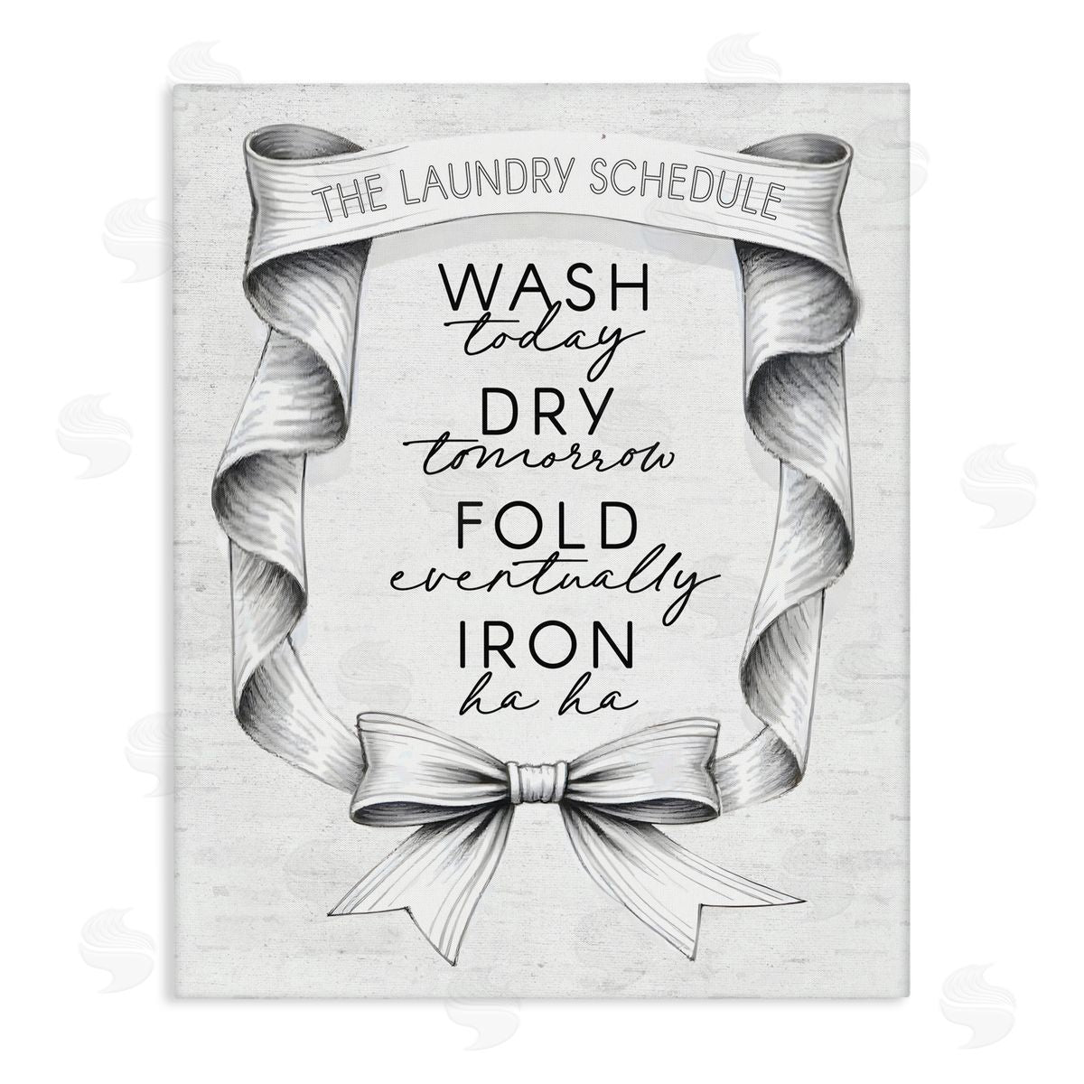 Lettered and Lined Elegant Banner Laundry Schedule Canvas Wall Art Print