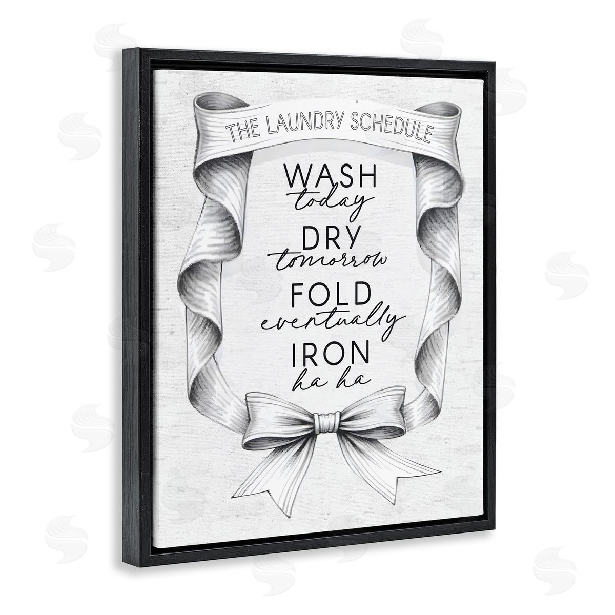 Lettered and Lined Elegant Banner Laundry Schedule Canvas Wall Art Print