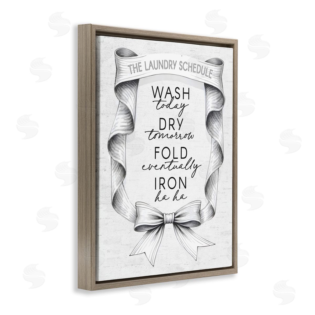 Lettered and Lined Elegant Banner Laundry Schedule Canvas Wall Art Print