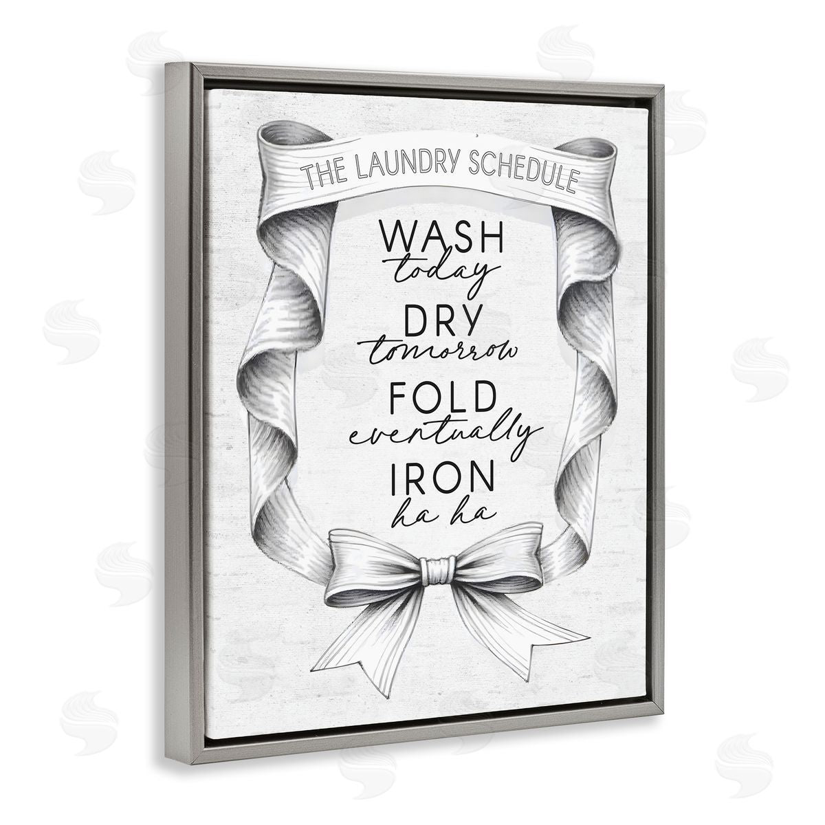 Lettered and Lined Elegant Banner Laundry Schedule Canvas Wall Art Print