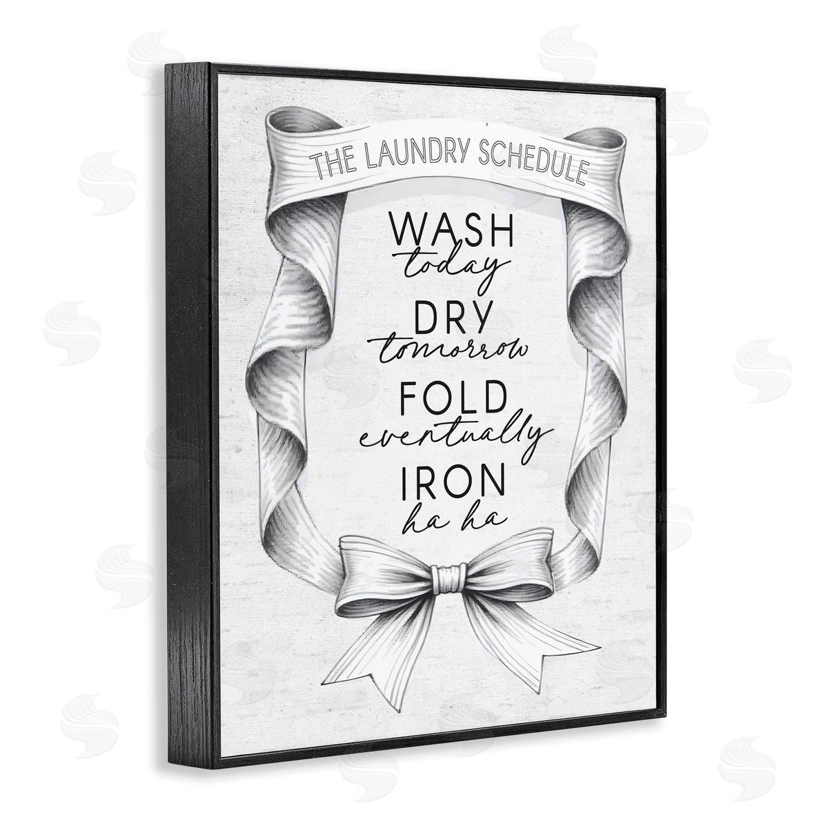Lettered and Lined Elegant Banner Laundry Schedule Canvas Wall Art Print