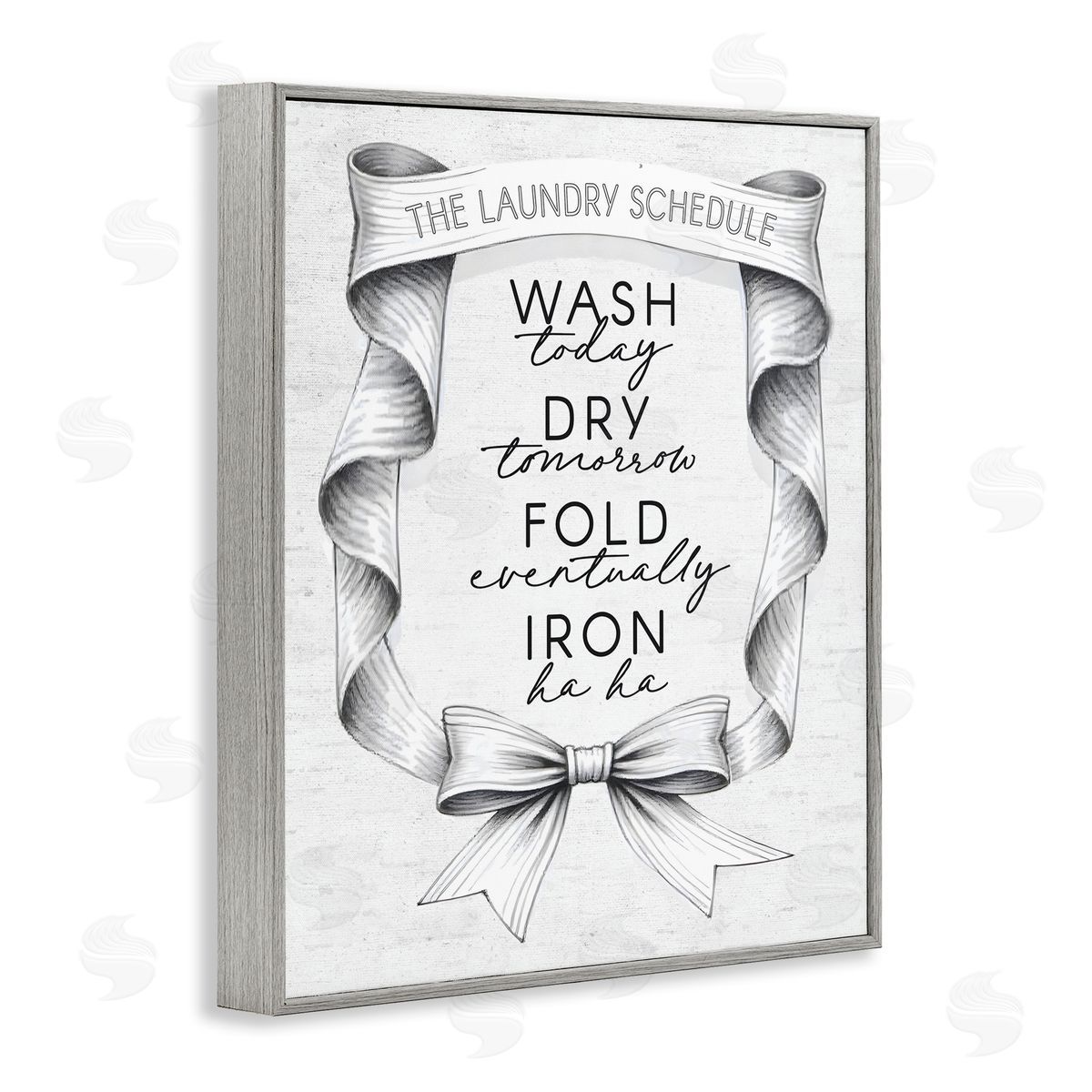 Lettered and Lined Elegant Banner Laundry Schedule Canvas Wall Art Print