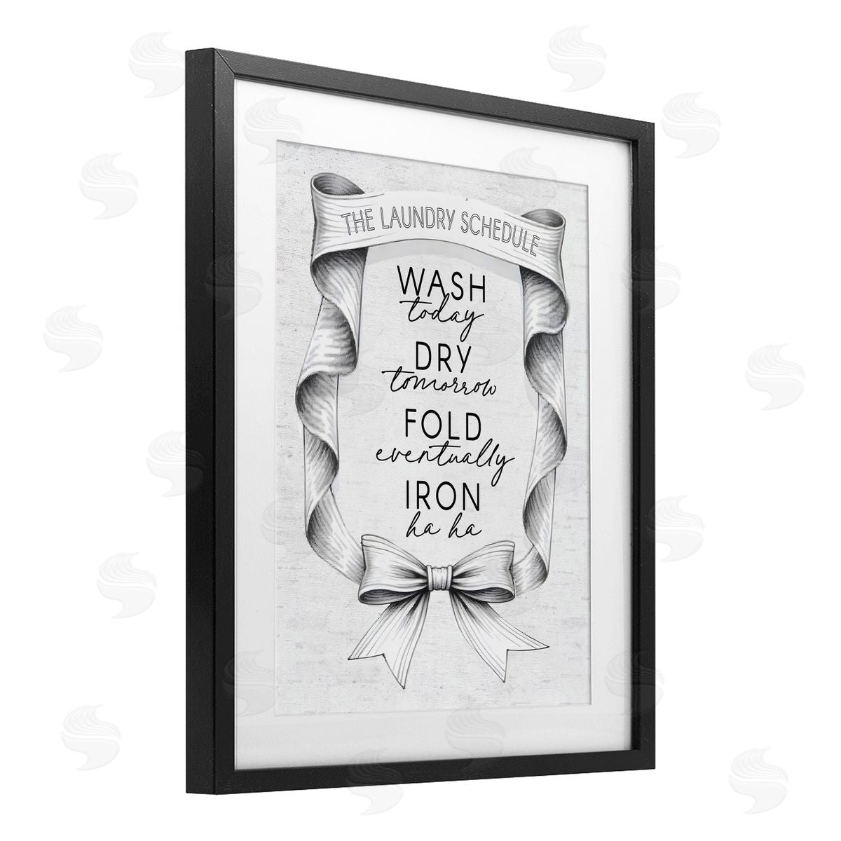 Lettered and Lined Elegant Banner Laundry Schedule Canvas Wall Art Print