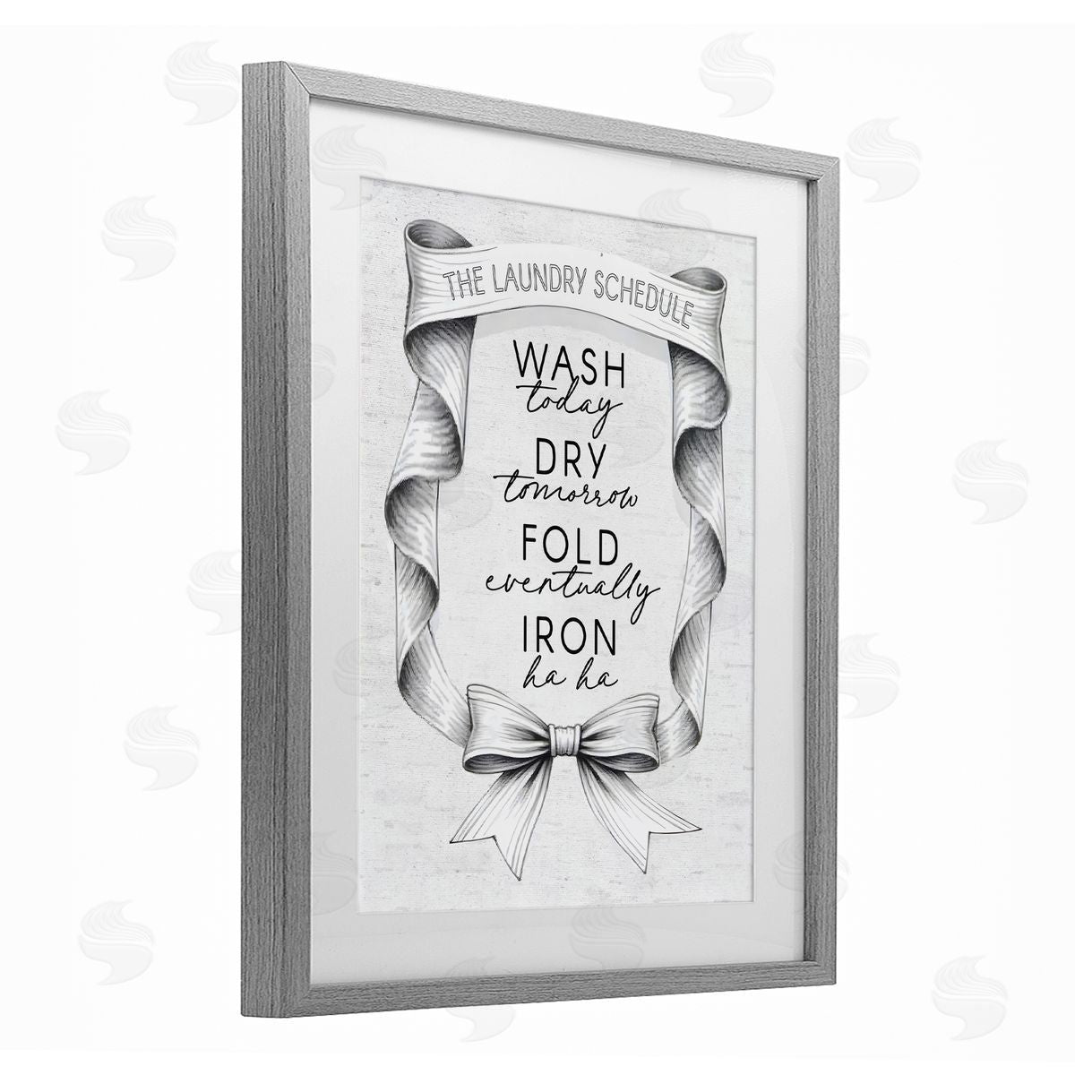 Lettered and Lined Elegant Banner Laundry Schedule Canvas Wall Art Print