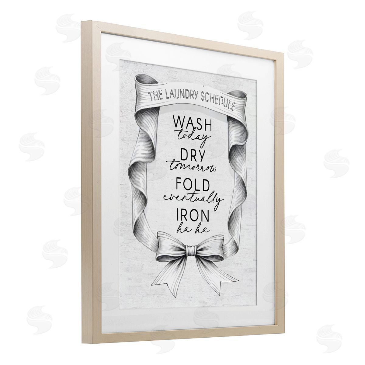Lettered and Lined Elegant Banner Laundry Schedule Canvas Wall Art Print