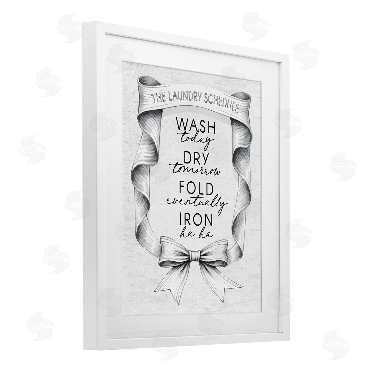 Lettered and Lined Elegant Banner Laundry Schedule Canvas Wall Art Print