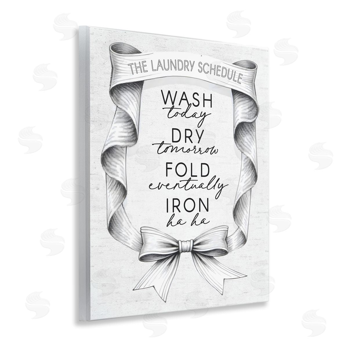 Lettered and Lined Elegant Banner Laundry Schedule Canvas Wall Art Print