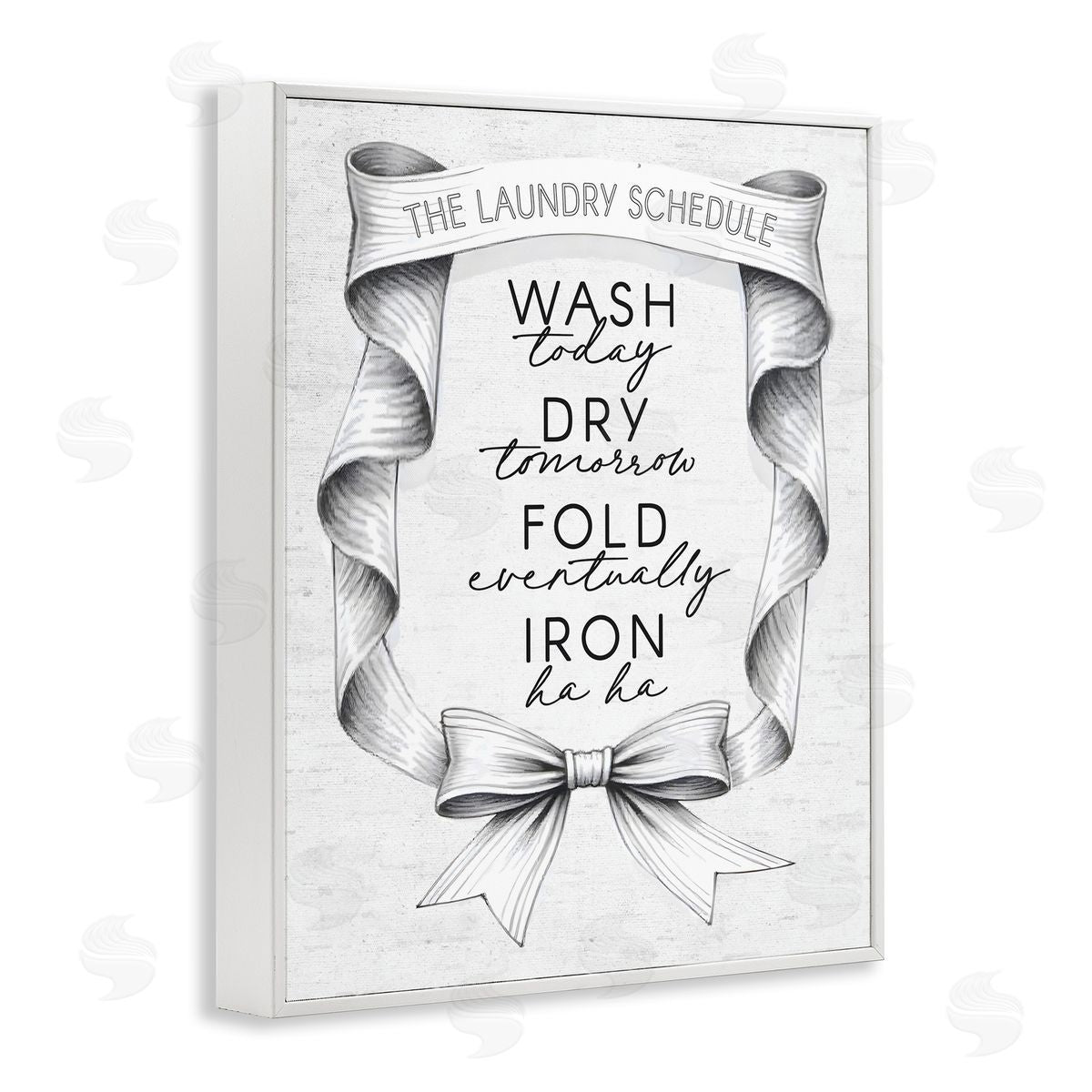 Lettered and Lined Elegant Banner Laundry Schedule Canvas Wall Art Print