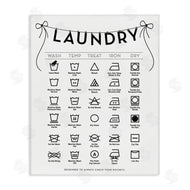 Lettered and Lined | Laundry Symbols with Ribbon Accent