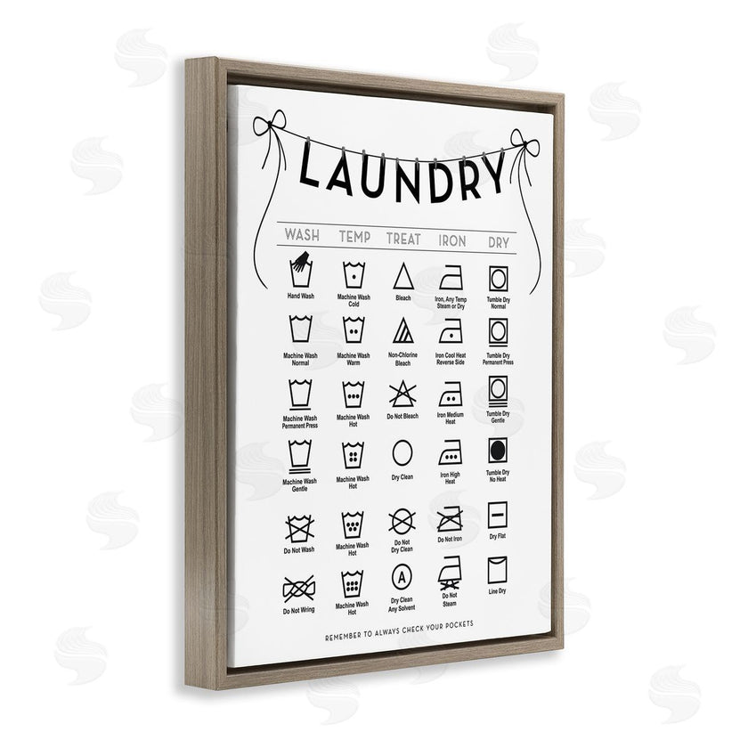 Lettered and Lined | Laundry Symbols with Ribbon Accent
