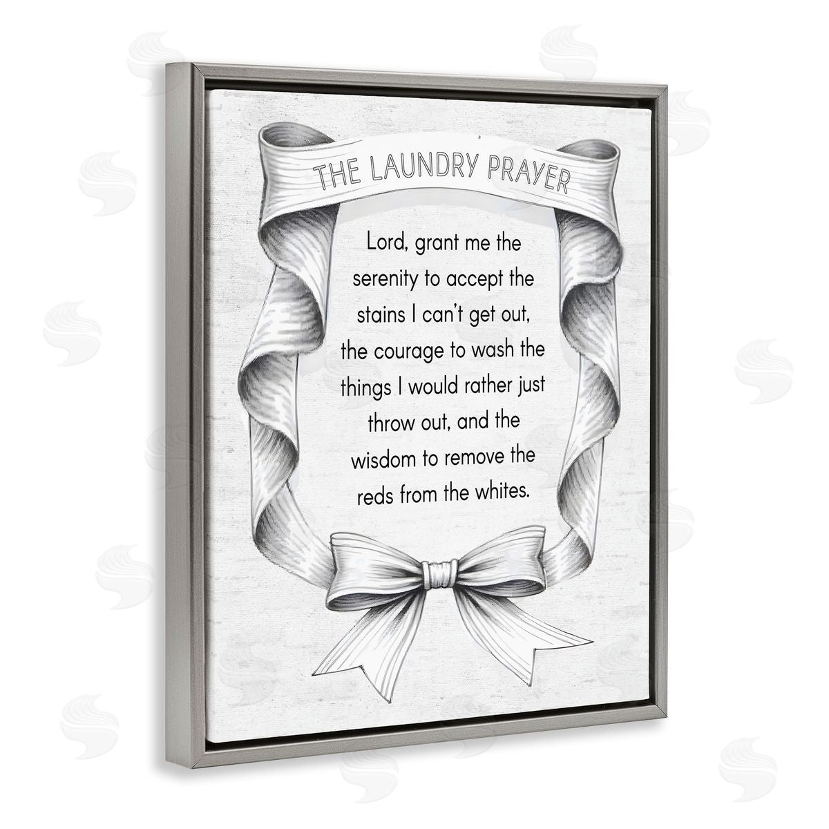 Lettered and Lined Vintage Ribbon Laundry Prayer Canvas Wall Art Print
