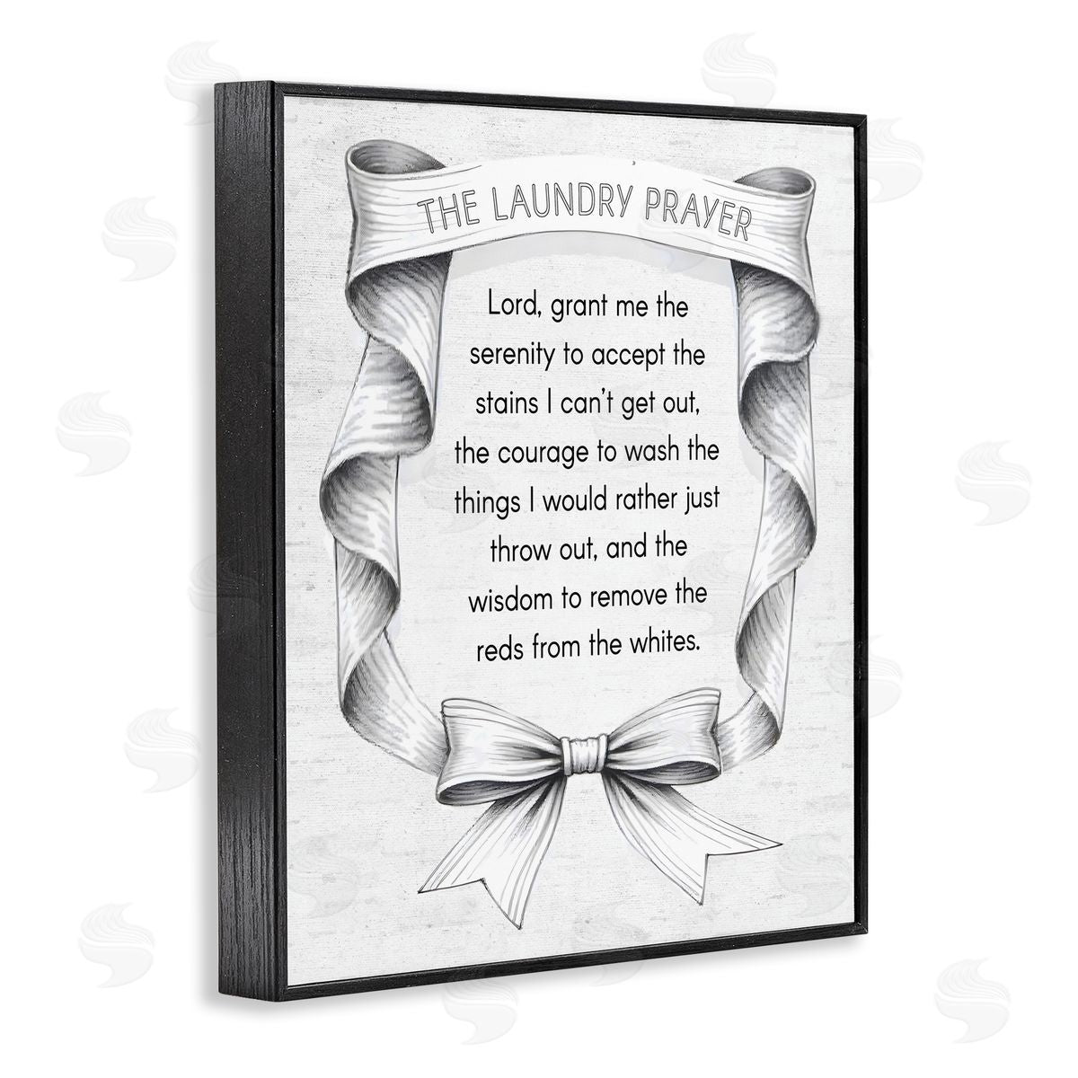 Lettered and Lined Vintage Ribbon Laundry Prayer Canvas Wall Art Print