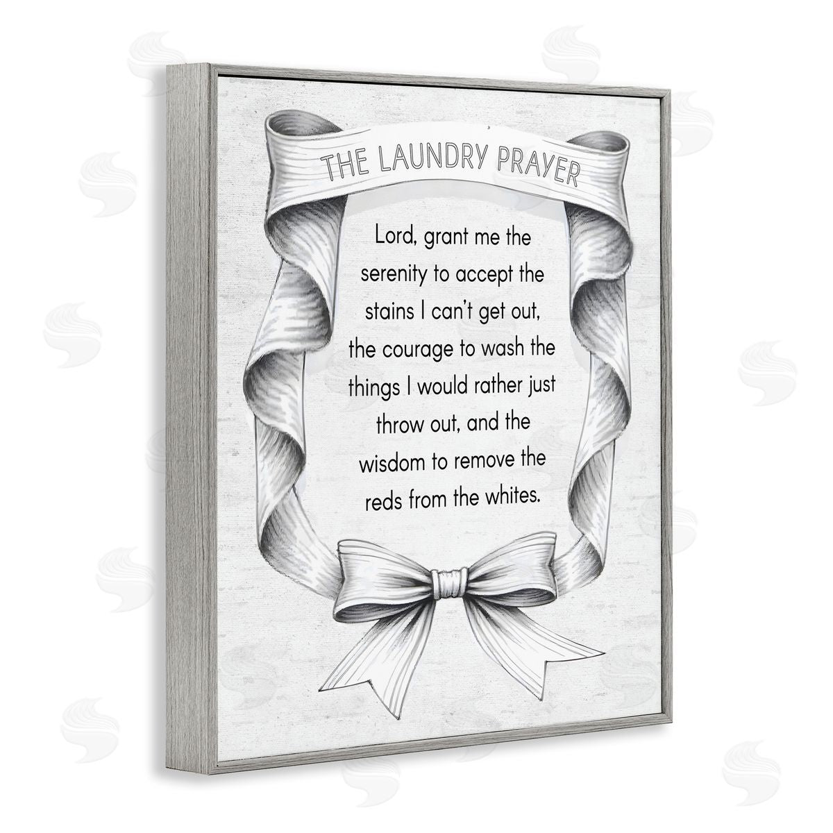 Lettered and Lined Vintage Ribbon Laundry Prayer Canvas Wall Art Print