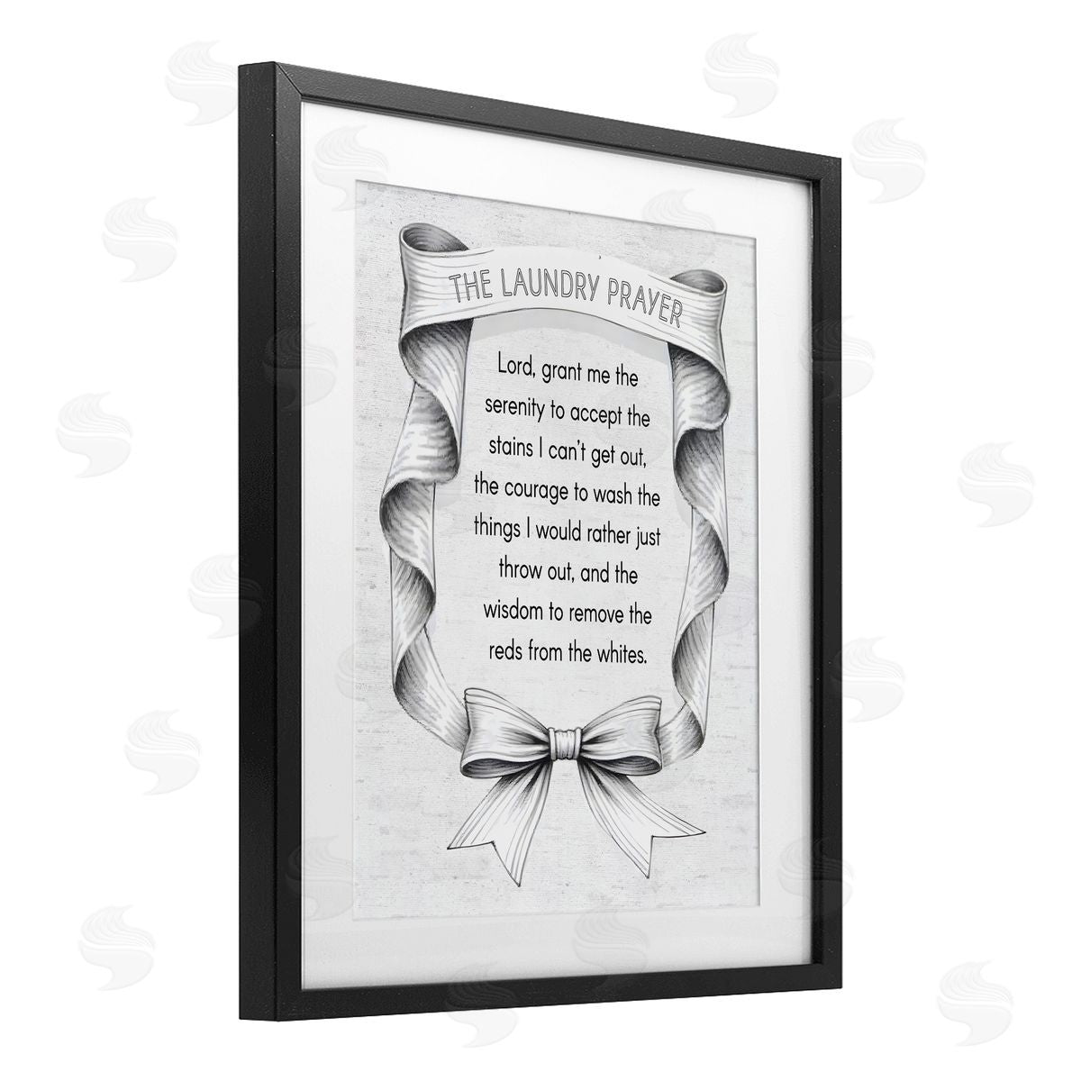 Lettered and Lined Vintage Ribbon Laundry Prayer Canvas Wall Art Print