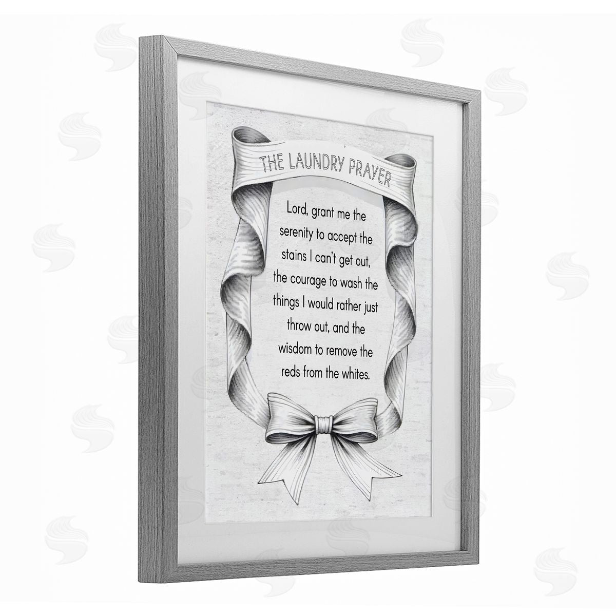 Lettered and Lined Vintage Ribbon Laundry Prayer Canvas Wall Art Print
