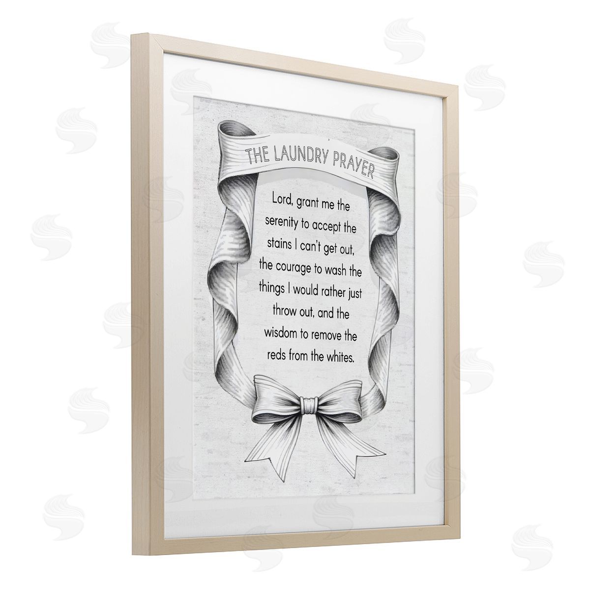Lettered and Lined Vintage Ribbon Laundry Prayer Canvas Wall Art Print