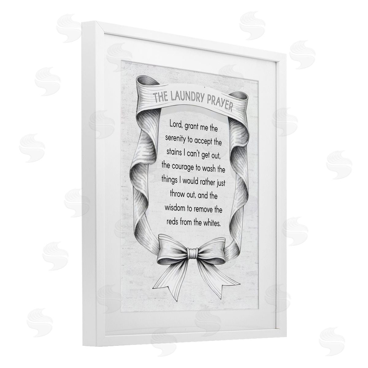 Lettered and Lined Vintage Ribbon Laundry Prayer Canvas Wall Art Print