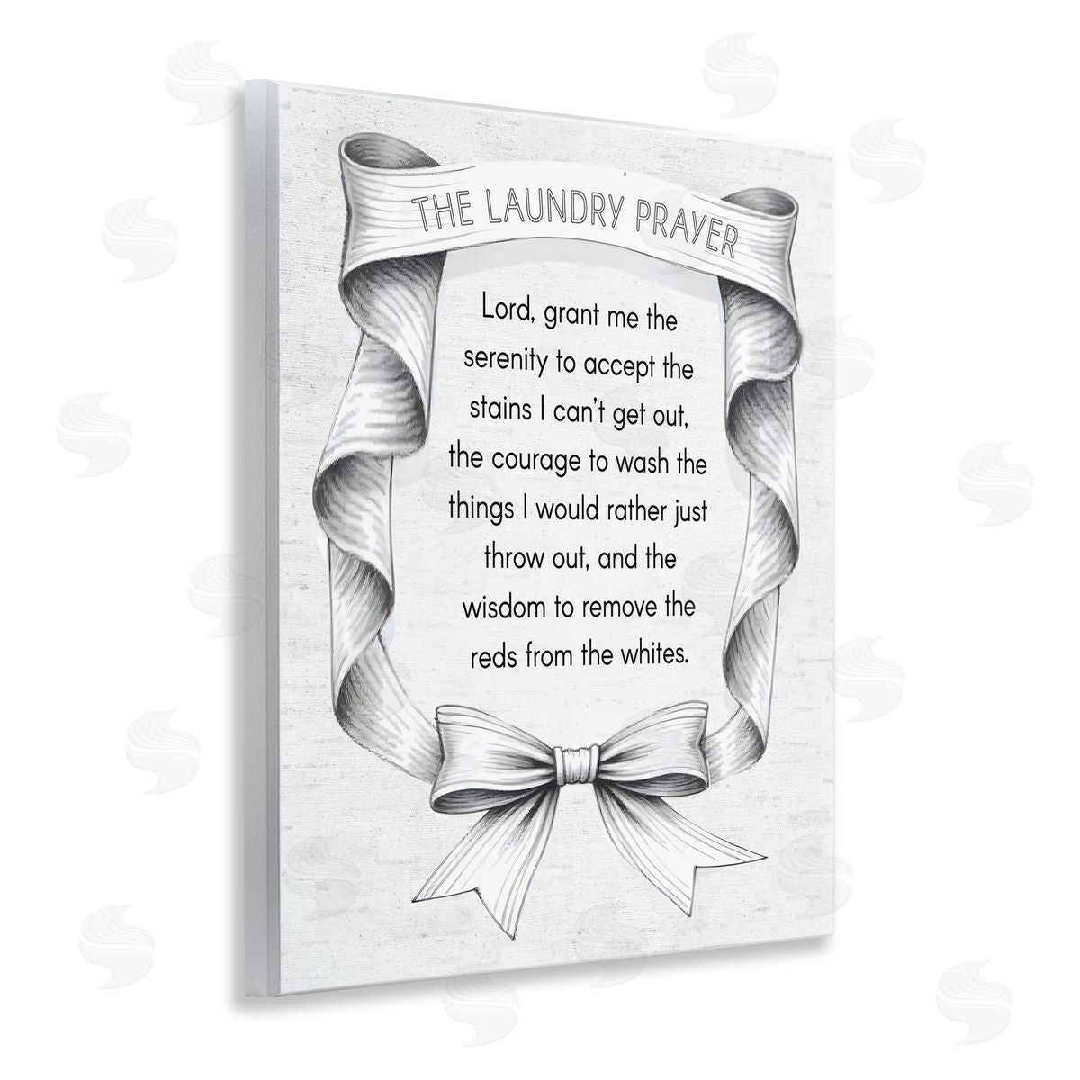 Lettered and Lined Vintage Ribbon Laundry Prayer Canvas Wall Art Print