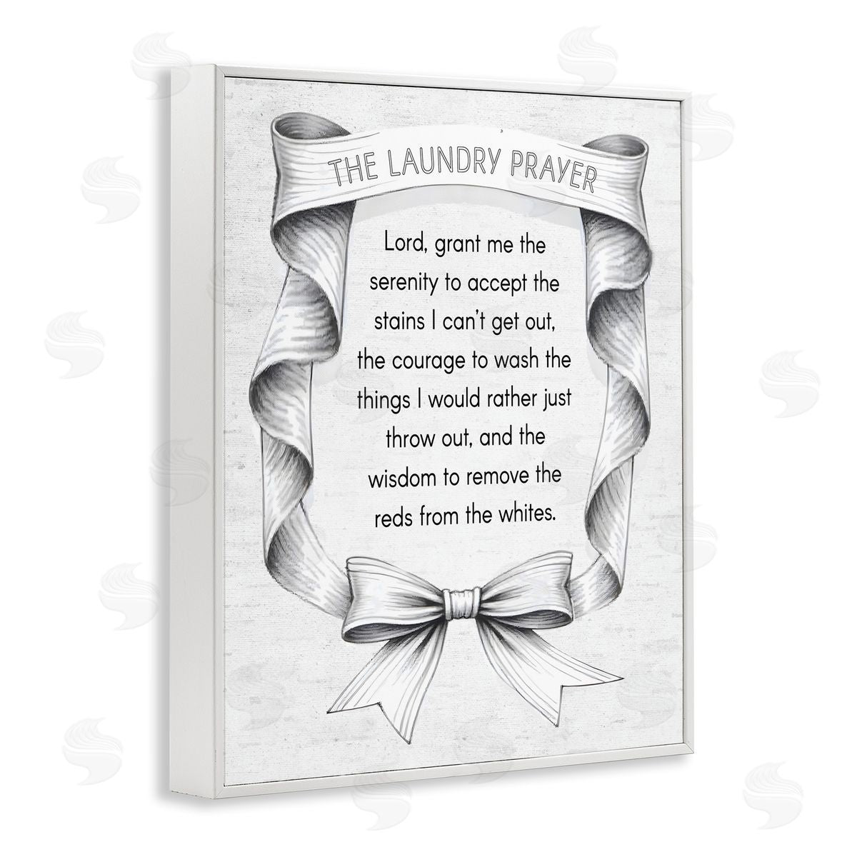 Lettered and Lined Vintage Ribbon Laundry Prayer Canvas Wall Art Print