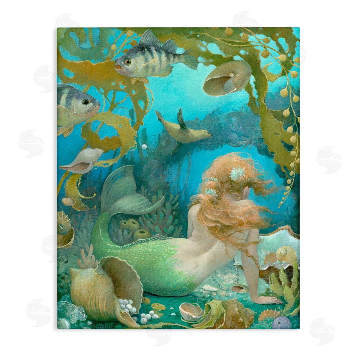 Christina P. Wyatt Sea of Jewels Mermaid Portrait Canvas Wall Art Print