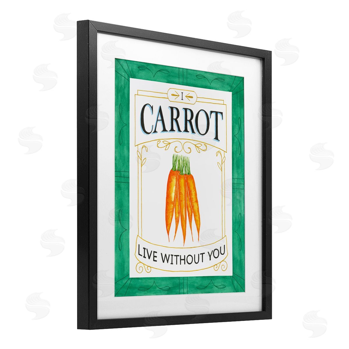 Lara Beeston Carrot Live Without You Pun Canvas Wall Art Print