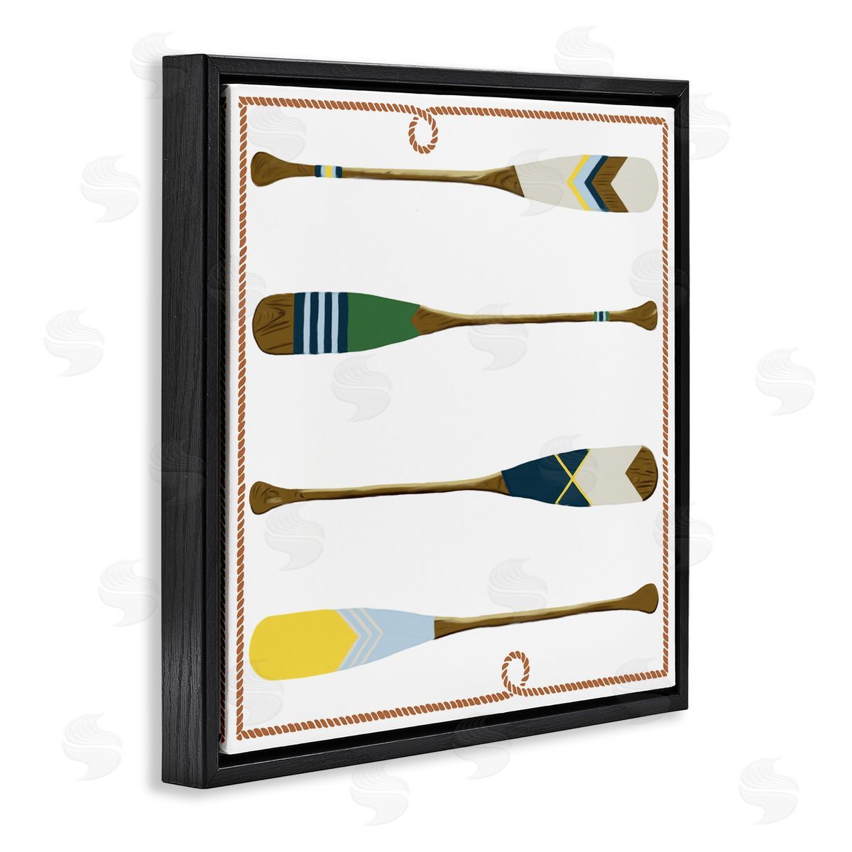 Radhika Modi Four Patterned Oars Canvas Wall Art Print