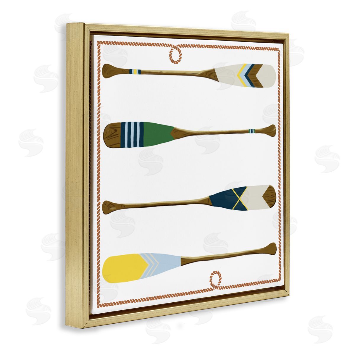 Radhika Modi Four Patterned Oars Canvas Wall Art Print